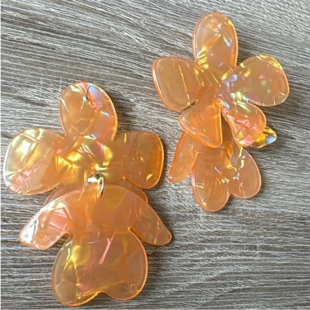 REVOLVE Shimmering Orange Petal Earrings - Picture 3 of 4